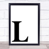 Initial Letter L Quote Wall Art Print Initial Letter L Quote Wall Art Print