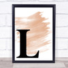 Watercolour Initial Letter L Quote Print