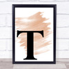 Watercolour Initial Letter T Quote Print Watercolour Initial Letter T Quote Print