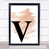 Watercolour Initial Letter V Quote Print Watercolour Initial Letter V Quote Print
