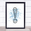 Blue Stripy Exclamation Mark Quote Wall Art Print