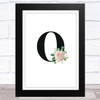 Initial Letter O With Flowers Wall Art Print