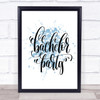 Bachelor Party Inspirational Quote Print Blue Watercolour Poster Bachelor Party Inspirational Quote Print Blue Watercolour Poster