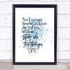 Real You Inspirational Quote Print Blue Watercolour Poster