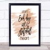Grateful Heart Quote Poster Print