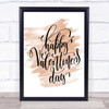 Happy Valentines Quote Print Watercolour Wall Art Happy Valentines Quote Print Watercolour Wall Art