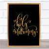 Holy Matrimony Quote Print Black & Gold Wall Art Picture Holy Matrimony Quote Print Black & Gold Wall Art Picture