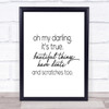 Oh My Darling Quote Print Poster Typography Word Art Picture