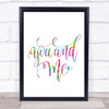You And Me Rainbow Quote Print