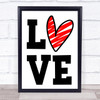 Big Love With Heart Quote Typogrophy Wall Art Print