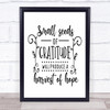 Small Seeds Of Gratitude A Harvest Of Hope Quote Typogrophy Wall Art Print