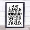 Home Runs On Laughter Love Jesus Christian Quote Typogrophy Wall Art Print