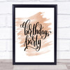 Birthday Party Quote Print Watercolour Wall Art Birthday Party Quote Print Watercolour Wall Art
