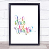 Christmas Dear Santa Rainbow Quote Print