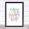 Christmas Enjoy Winter Rainbow Quote Print Christmas Enjoy Winter Rainbow Quote Print