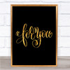 Christmas For You Quote Print Black & Gold Wall Art Picture
