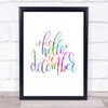 Christmas Hello December Rainbow Quote Print Christmas Hello December Rainbow Quote Print
