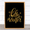 Christmas Hello Winter Quote Print Black & Gold Wall Art Picture Christmas Hello Winter Quote Print Black & Gold Wall Art Picture