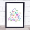 Christmas Hello Winter Rainbow Quote Print Christmas Hello Winter Rainbow Quote Print