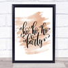 Christmas Ho Ho Ho Party Quote Print Watercolour Wall Art