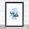 Fall Sale Inspirational Quote Print Blue Watercolour Poster
