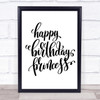 Happy Birthday Princess Quote Print Poster Typography Word Art Picture