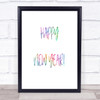 Happy New Year Rainbow Quote Print