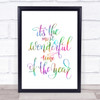 Its The Most Wonderful Time Of Year Rainbow Quote Print