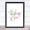 Thinking Of You Rainbow Quote Print