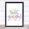 Sweet November Rainbow Quote Print