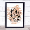 I Lost My Heart To The Sea Quote Print Watercolour Wall Art