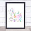 Life Is Better In Summer Rainbow Quote Print Life Is Better In Summer Rainbow Quote Print