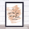 Sea Set Free Quote Print Watercolour Wall Art