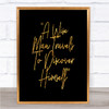 Wise Man Travels Quote Print Black & Gold Wall Art Picture