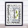 Camping Fishing Smores Quote Typogrophy Wall Art Print