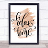 Relax Time Quote Print Watercolour Wall Art