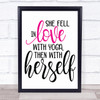 Fell In Love With Yoga Quote Typogrophy Wall Art Print