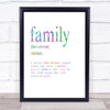 Word Definition Family Rainbow Quote Print