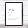 Word Definition Home Rainbow Quote Print
