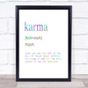 Word Definition Karma Rainbow Quote Print