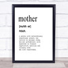 Word Definition Mother Quote Print Poster Typography Word Art Picture