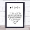 Shakin' Stevens Oh Julie White Heart Song Lyric Wall Art Print