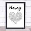 Brett Young Mercy White Heart Song Lyric Wall Art Print