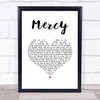 Muse Mercy White Heart Song Lyric Wall Art Print