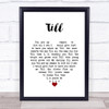 Tom Jones Till White Heart Song Lyric Wall Art Print