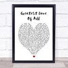 Whitney Houston Greatest Love Of All Heart Song Lyric Quote Print