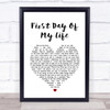 Bright Eyes First Day Of My Life Heart Song Lyric Quote Print