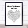 Bryan Adams Barbra Streisand I Finally Found Someone White Heart Lyric Print