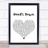 Dashboard Confessional Hands Down White Heart Song Lyric Quote Print