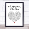 Carly Simon Nobody Does It Better White Heart Song Lyric Print